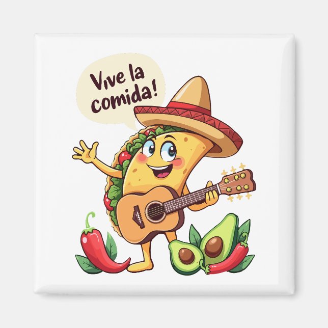 Taco Fiesta mit Gitarre und hispanischem Flair Magnet (Framsidan)