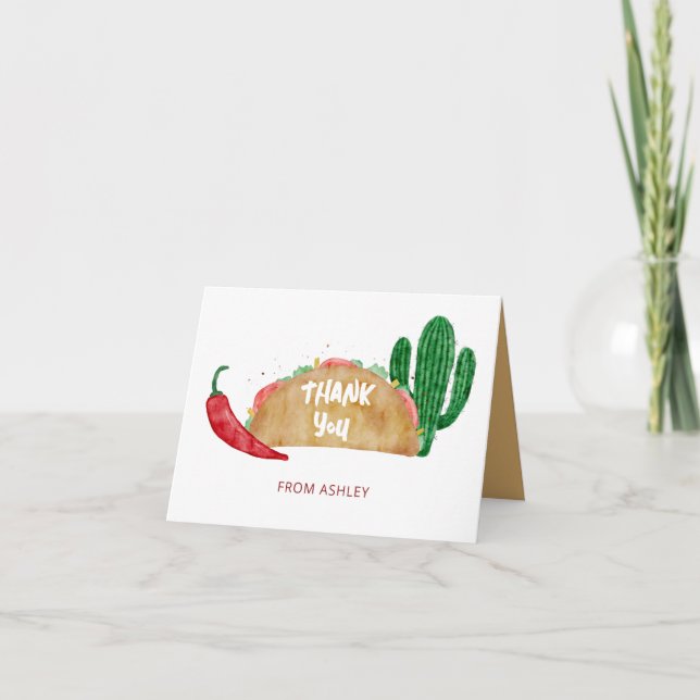 Taco Fiesta Personlig Baby eller Möhippa Tack Kort (Framsida)