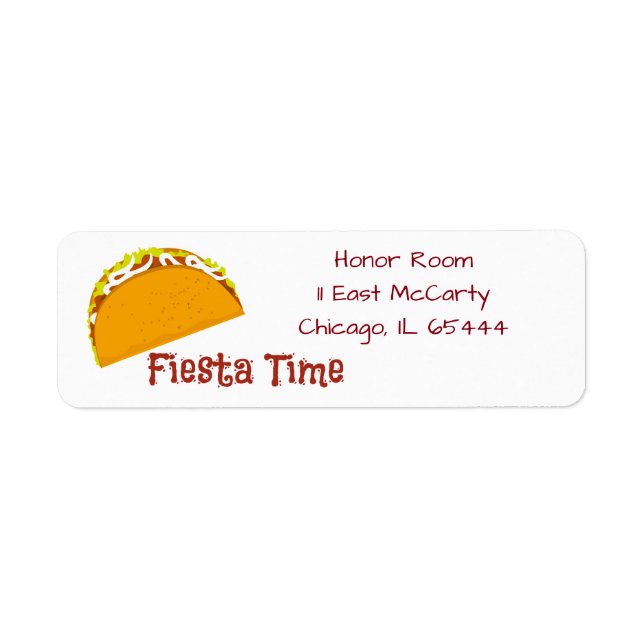 Taco Fiesta-tidsetiketter Returadress Etikett (Framsidan)