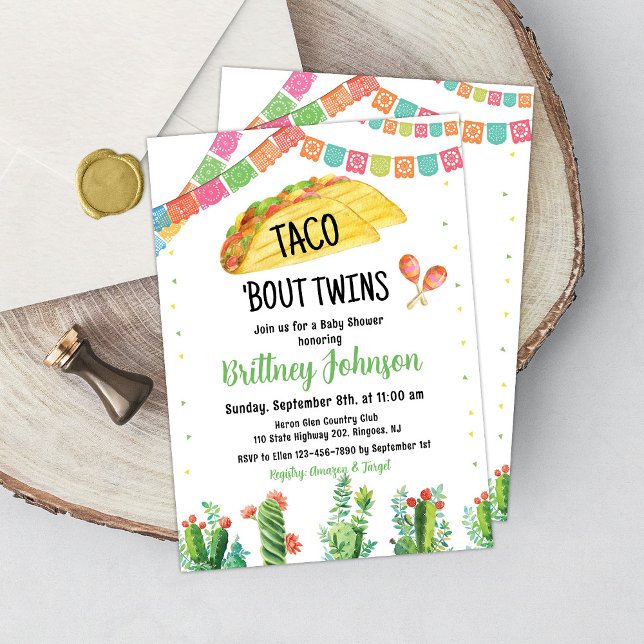Taco Fiesta Twin Baby Shower-inbjudan Mexikanska Inbjudningar (Skapare uppladdad)