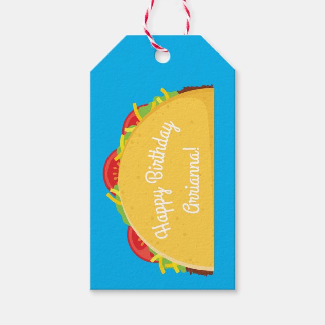 Taco Födelsedagsfest Mexican Food Presentetikett (Framsidan)