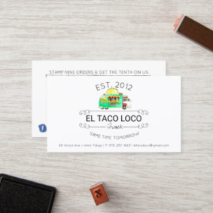 Taco Food Lastbil Loyalty Card Lojalitetskort