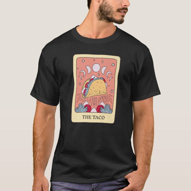Taco Foodie Tarot Card Taco Älskare Fortune Berätt T Shirt (Framsida)