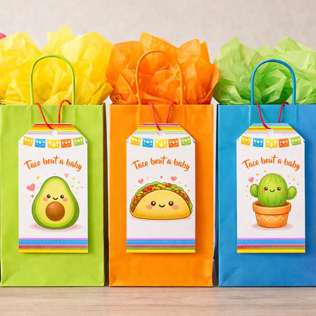 Taco för en baby shower kaktus presentetikett (Skapare uppladdad)
