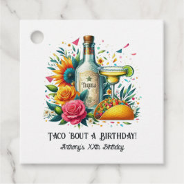 "Taco för en födelsedag!" Fiesta Gåvor Etiketter