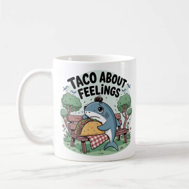Taco För Känslor Rolig Haj Kaffe Kaffemugg (Vänster)