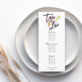 Taco för kärlek bröllop meny