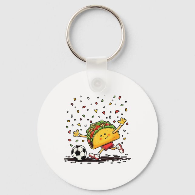 Taco-fotboll Cinco De Mayo-firande Roligt  Nyckelring (Framsida)