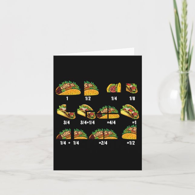 Taco Fraction Math Teacher Back to school Educati Kort (Framsida)