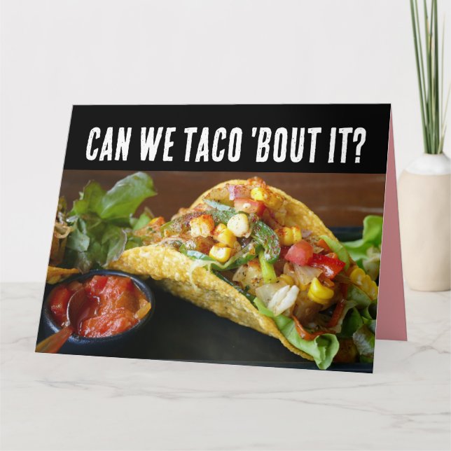 TACO FUNNY BIRTHDAY GREETING CARD KORT (Framsida)
