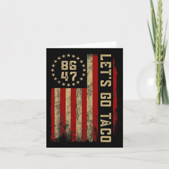 Taco Funny Låt oss Go Taco USA American Flagga Kort (Framsida)