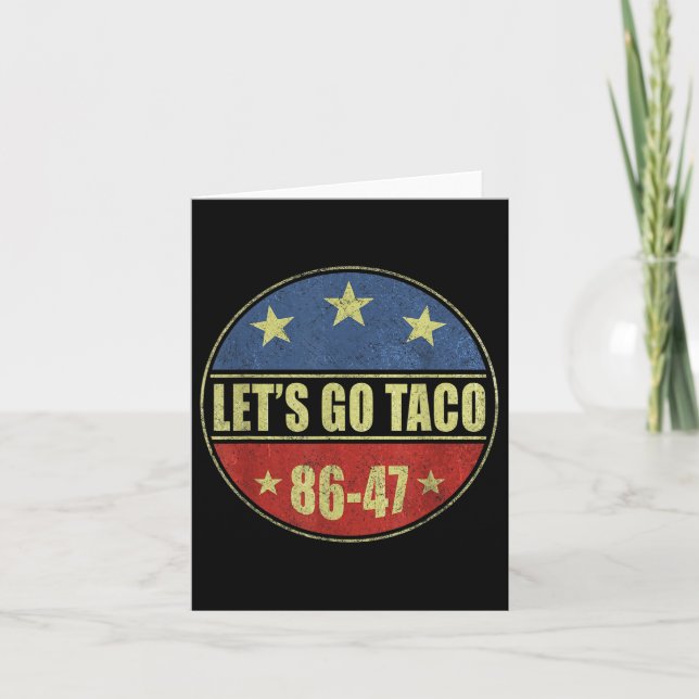 Taco Funny Lets Go Taco Retro-knapp Kort (Framsida)