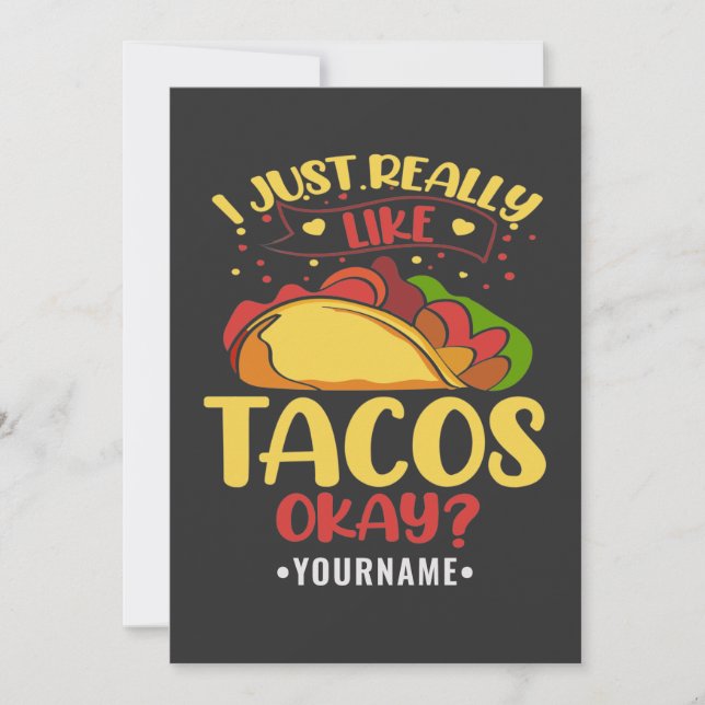Taco Funny säger att jag bara Verkligen som Tacos Inbjudningar (Framsida)