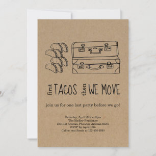 Taco går över partiinbjudan inbjudningar