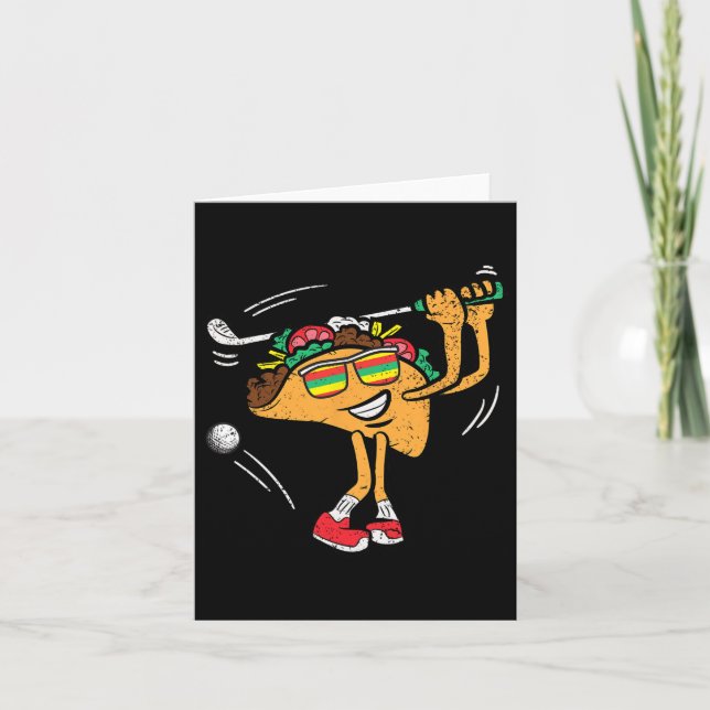 Taco Golf Player Cinco De Mayo Mexican Golfer Food Kort (Framsida)