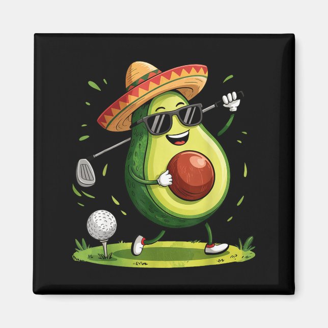 Taco golfspelare cinco de mayo mexikansk golfare m magnet (Framsidan)