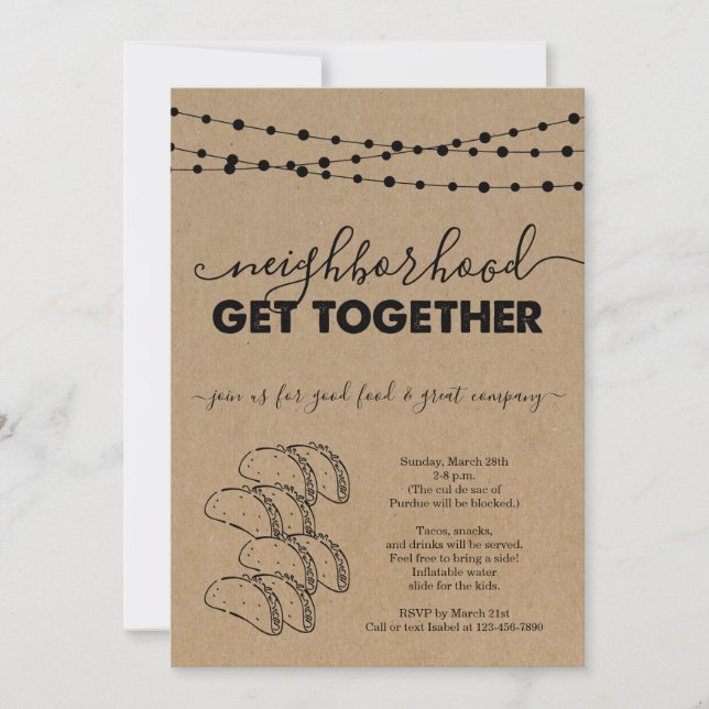 Taco-grannskap Samla inbjudan (Framsida)