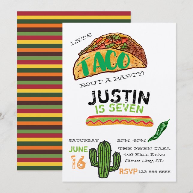 Taco-gruppinbjudan Inbjudningar (Fram/baksida)