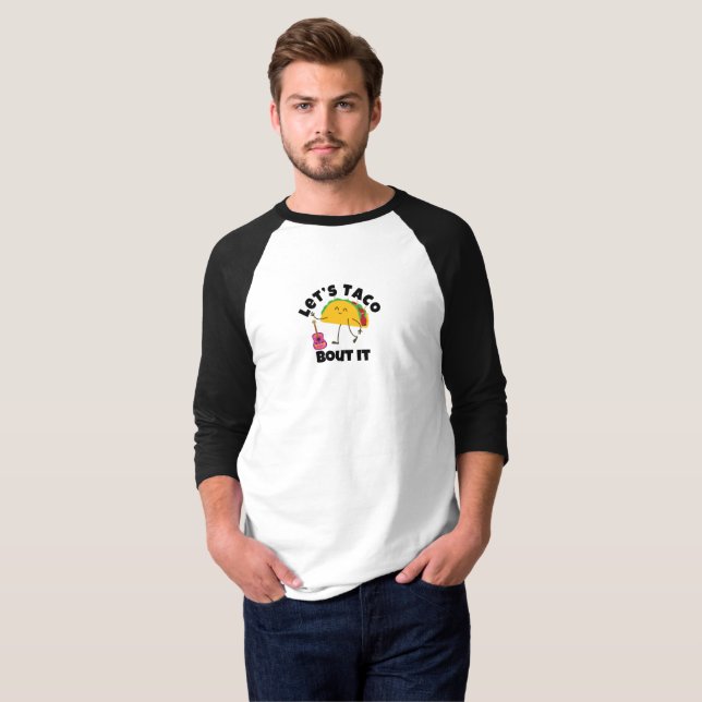 "Taco Guitar T-Shirt - Lustigt mexikanskt mattee" (Hel framsida)