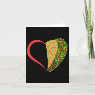 Taco Heart Taco Tisdag Cinco De Mayo Taco Älskare Kort