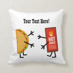 Taco & Hot Sauce - Anpassningsbar Kudde