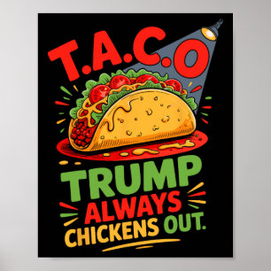 Taco Humor Trumps alltid Chicken Out Taco Amerika Poster