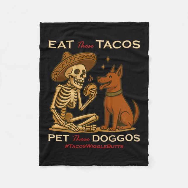 Taco Hund Fleecefilt (Framsidan)