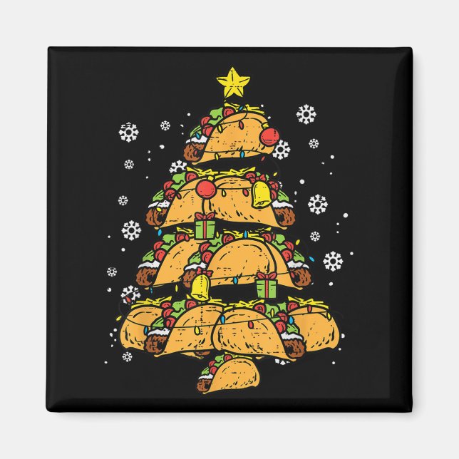 Taco julgran Xmas mexikansk mat  Magnet (Framsidan)