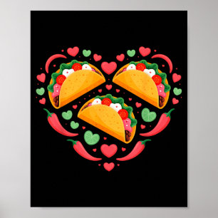 Taco kärlek roliga Alla hjärtans dag mexikansk mat Poster