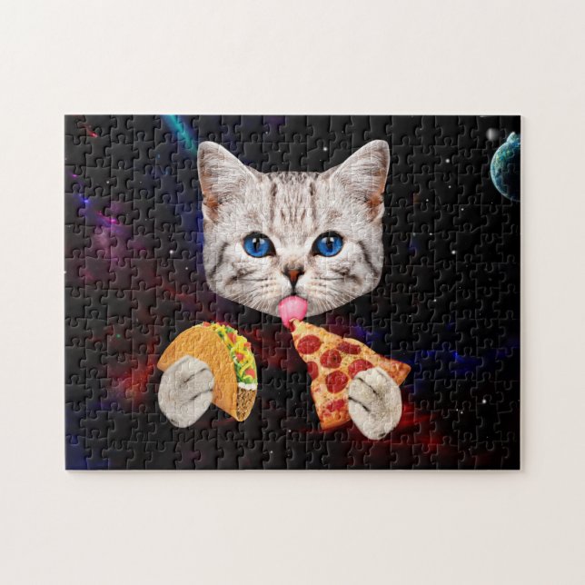 Taco, Katt och pizza Pussel (Horisontell)