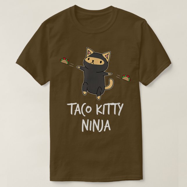 Taco Kattunge Ninja Funny Cat  T Shirt (Design framsida)