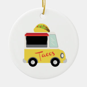 Taco Lastbil mat Julgransprydnad Keramik