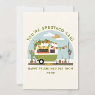 Taco Lastbil Pun Grönt Camper School Valentine Kort