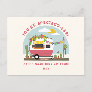 Taco Lastbil Pun Rosa Camper School Valentine Vykort