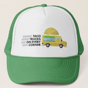 Taco lastbilar på varje truckerkeps i hörnet
