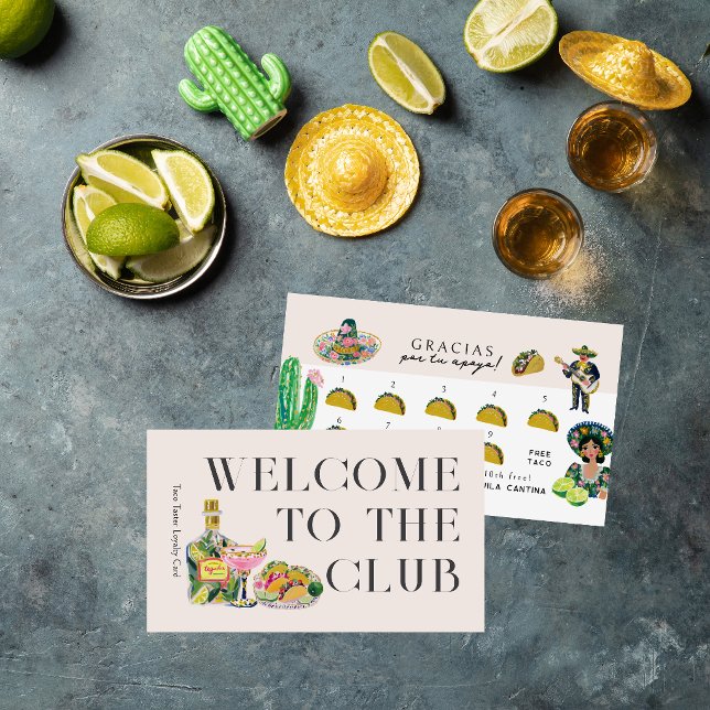 Taco Loyalty Card | Fiesta Rewards Punch Card Visitkort (Skapare uppladdad)