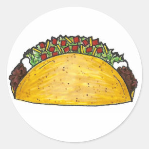 Taco Mexican Food Foodie Hard Snäcka Maj Tacos Runt Klistermärke