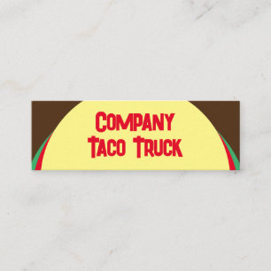 Taco Mexican food lastbil gult brunröd Mini Visitkort