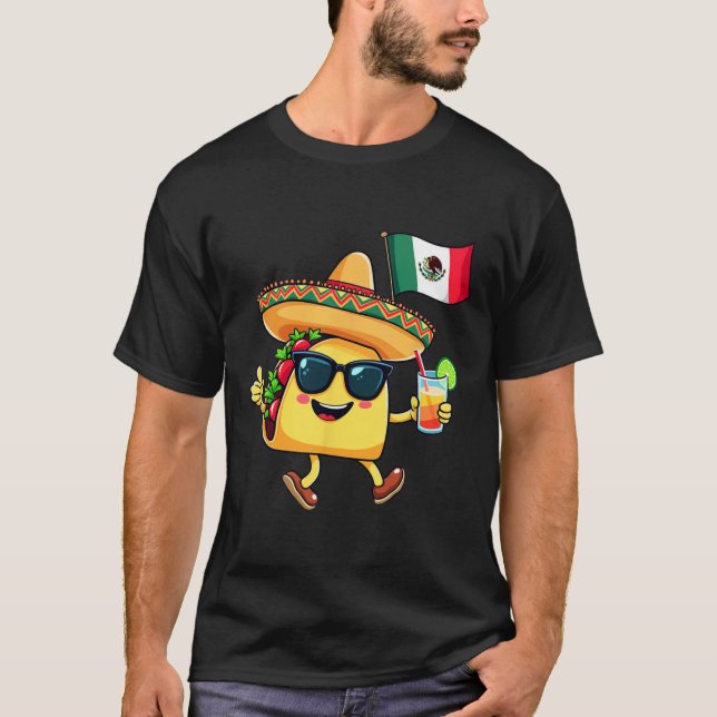Taco Mexico Flagga Cinco De Mayo Mexican Independe T Shirt (Framsida)
