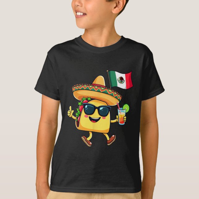 Taco Mexico Flagga Cinco De Mayo Mexican Independe T Shirt (Framsida)