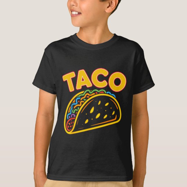 Taco mexikansk mat  t shirt (Framsida)