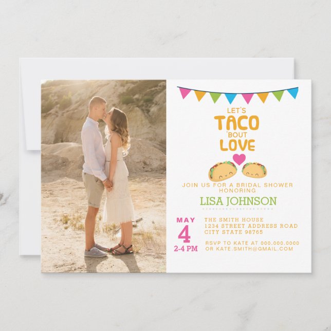 Taco Möhippa Fotoinbjudan Taco Bout Kärlek Inbjudningar (Framsida)