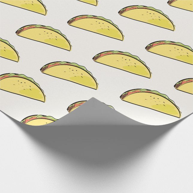 Taco-mönster kräm presentpapper (Hörn)