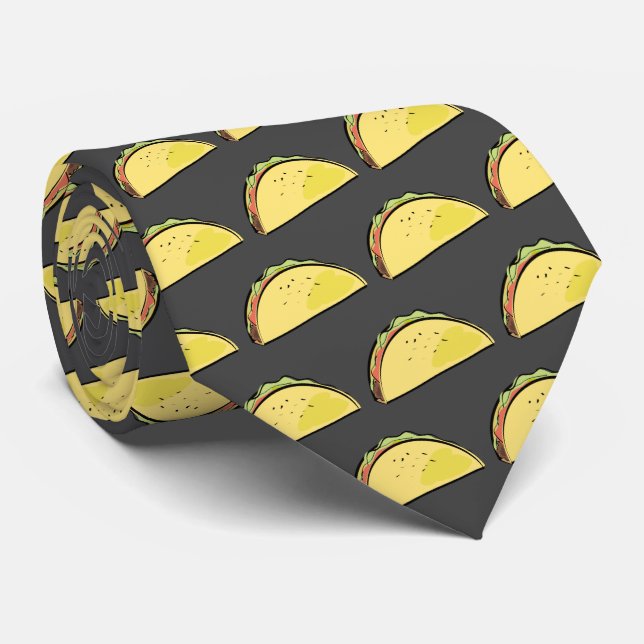 Taco Mönster Mörk Grått Slips (Rullad)