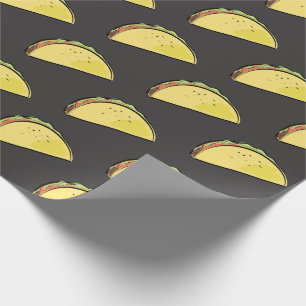 Taco-mönster svart presentpapper
