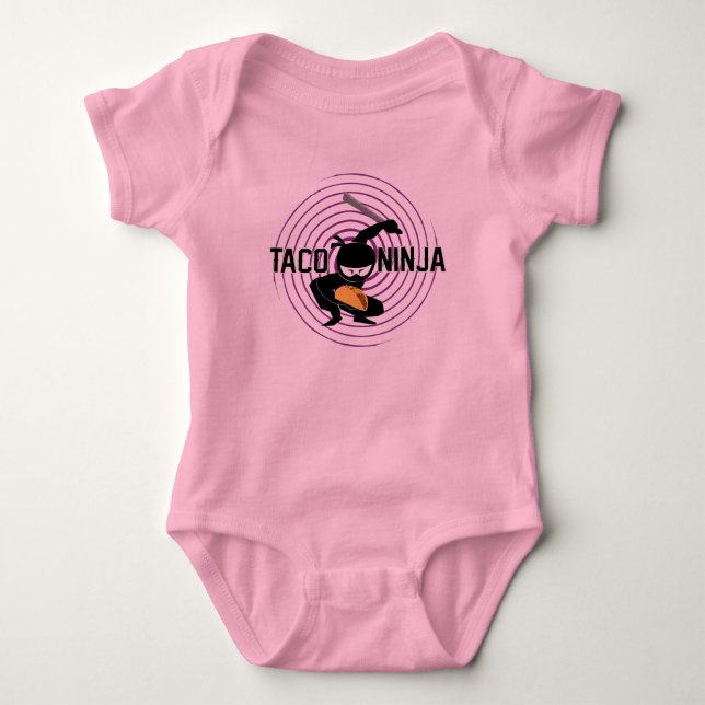 Taco Ninja Design - Baby Jersey Bodykostym T Shirt (Framsida)