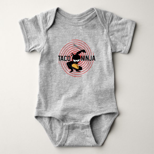 Taco Ninja Design - Baby Jersey Bodykostym T Shirt (Framsida)