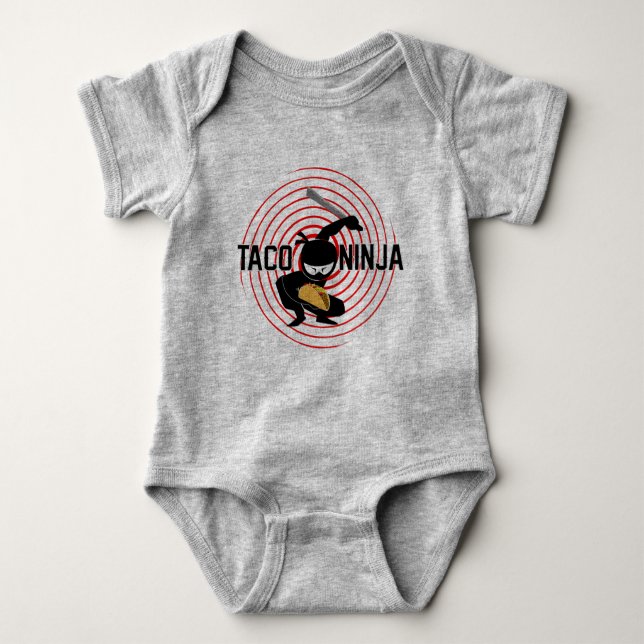 Taco Ninja Design - Baby Jersey Bodykostym T Shirt (Framsida)