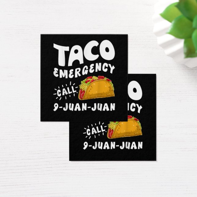 Taco Nödsamtal 9 Fyrkantigt Visitkort (Skivbord)
