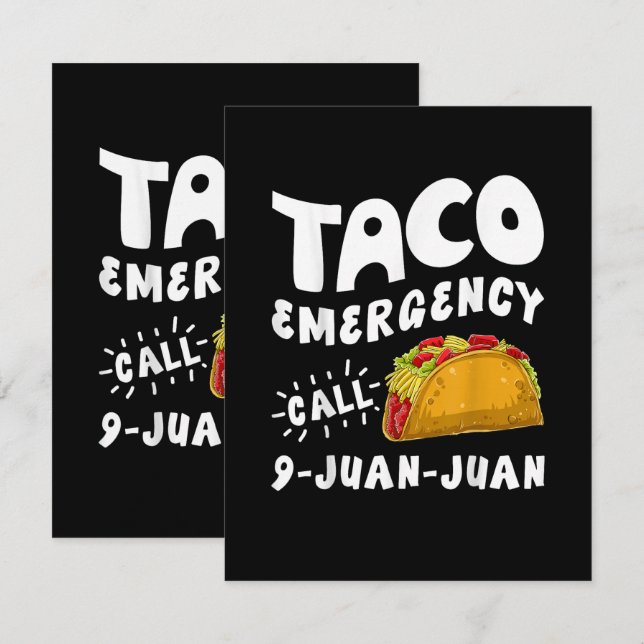 Taco Nödsamtal 9 Juan Juan Rolig Kort (Fram/baksida)